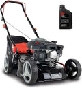 Scheppach Benzin-Rasenmäher MP132-42 mit 42 cm Schnittbreite und 3,3 PS, robustes Stahlgehäuse, integrierte Reinigungsfunktion, 45L Fangkorb, 7-fache Höhenverstellung (25-75 mm), inklusive Motoröl